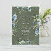 Invitation Mariage Feuillu Bleuet de Cornouaille (Debout devant)