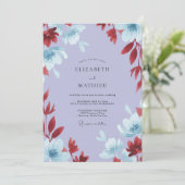 Invitation Mariage Feuillu Bourguignon Lilas (Debout devant)