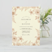 Invitation Mariage Feuillu Champagne (Debout devant)