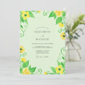 Invitation Mariage Feuillu Citron Vert (Debout devant)