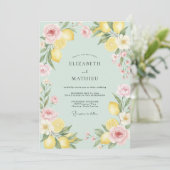 Invitation Mariage Feuillu Citron Vert de Mer (Debout devant)