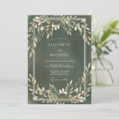 Invitation Mariage Feuillu Crème de Forêt (Debout devant)