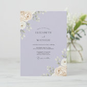 Invitation Mariage Feuillu Crème et Lilas (Debout devant)