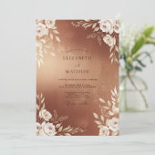 Invitation Mariage Feuillu de Cuivre (Debout devant)
