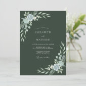Invitation Mariage Feuillu de Forêt d'Ardoise (Debout devant)