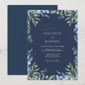 Invitation Mariage Feuillu de Minuit (Devant / Derrière)