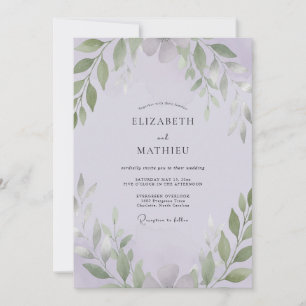 Invitation Mariage Feuillu de Sauge Améthyste