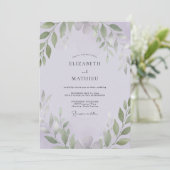 Invitation Mariage Feuillu de Sauge Améthyste (Debout devant)