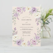 Invitation Mariage Feuillu de Sauge Lavande (Debout devant)