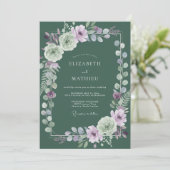 Invitation Mariage Feuillu de Sauge Lilas (Debout devant)