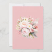 Invitation Mariage feuillu flou doux rose (Dos)