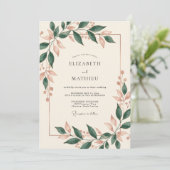Invitation Mariage Feuillu Forêt Mauve (Debout devant)