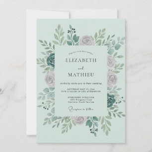 Invitation Mariage Feuillu Mauve Mousse de Mer