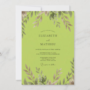 Invitation Mariage Feuillu sous la Lumière de la Lune Chartre