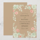 Invitation Mariage Feuillu Teinté de Brun (Devant / Derrière)