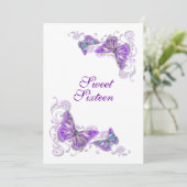 Invitation Mariage fiançailles anniversaire blanc violet (Debout devant)