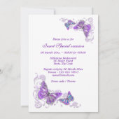 Invitation Mariage fiançailles anniversaire blanc violet (Dos)