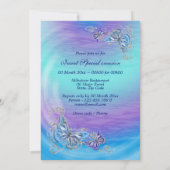 Invitation Mariage fiançailles anniversaire bleu violet (Dos)