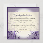 Invitation mariage/fiançailles de fleurs ornées de violet isl (Dos)