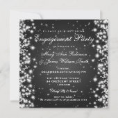 Invitation Mariage Fiançailles d'hiver Sparkle Black (Devant)