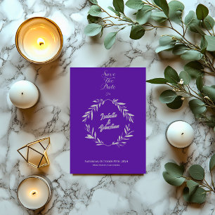 Invitation Mariage Fiançailles Diamant Violet et Argent Date