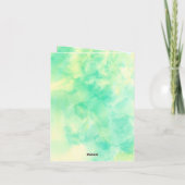 Invitation mariage fiançailles fond vert minimaliste (Dos)