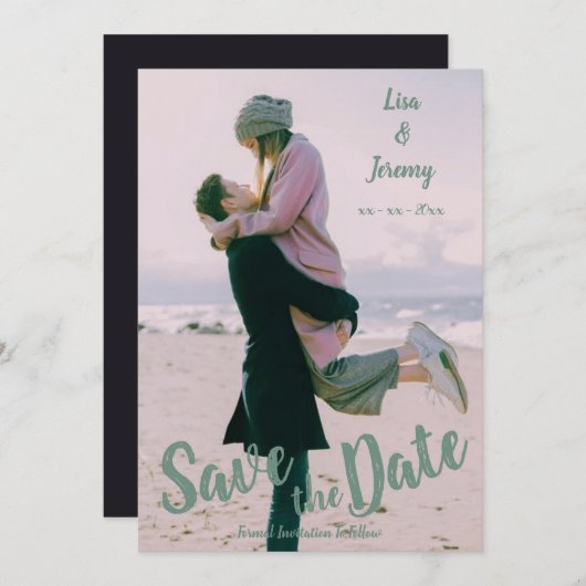 Invitation Mariage Fiançailles moderne photo (Devant / Derrière)