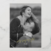 Invitation Mariage/Fiançailles Noir et Or à Feuill (Verso)