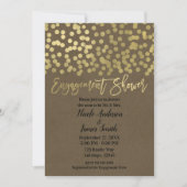 Invitation Mariage Fiançailles Or Moderne Chic Rustique Kraft (Devant)