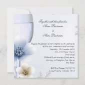 Invitation Mariage Fiançailles ou Anniversaire Bleu Argent (Dos)