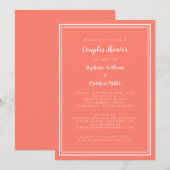 Invitation Mariage Fiançailles Plage Corail Blanc (Devant / Derrière)