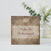 Invitation Mariage/fiançailles vintages bruns islamiques (Debout devant)