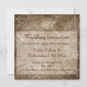 Invitation Mariage/fiançailles vintages bruns islamiques (Dos)