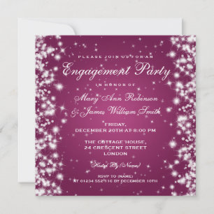 Invitation Mariage Fiançailles Winter Sparkle rose