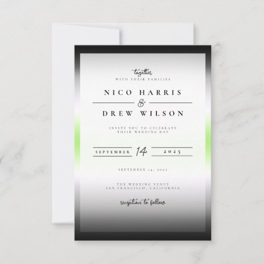 Invitation Mariage Fierté Agender Élégant  (Devant)