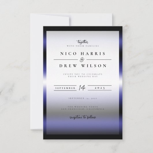 Invitation Mariage Fierté en Cuir Élégant (Devant)