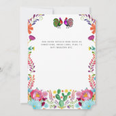 Invitation Mariage Fiesta Art Populaire Fleurs (Dos)
