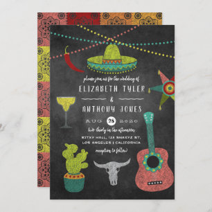 Invitation Mariage Fiesta Chalkboard