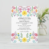 Invitation Mariage Fiesta Floral Mexicain (Debout devant)