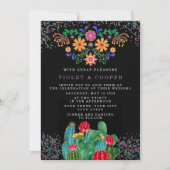 Invitation Mariage Fiesta Floral mexicain Cactus (Devant)
