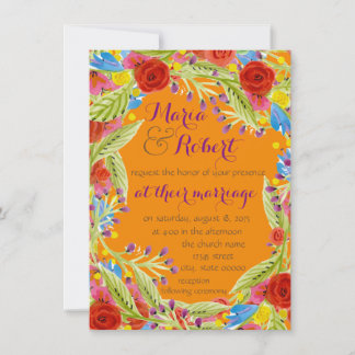 Invitation Mariage Fiesta Tangerine