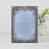 Invitation Mariage Filigrane Starlight Lavande (Debout devant)