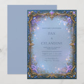 Invitation Mariage Filigrane Starlight Lavande (Devant / Derrière)
