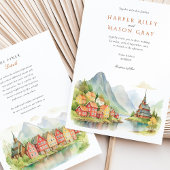 Invitation Mariage fjord norvégien pittoresque