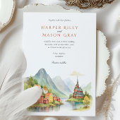 Invitation Mariage fjord norvégien pittoresque