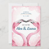 Invitation mariage Flamant rose (Devant)