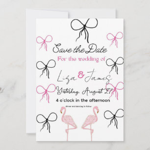 Invitation Mariage Flamant Rose Monsieur et Madame
