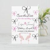 Invitation Mariage Flamant Rose Monsieur et Madame (Debout devant)
