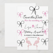 Invitation Mariage Flamant Rose Monsieur et Madame (Devant / Derrière)