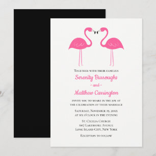 Invitation Mariage Flamant Rose Tropical de Luau d'Été de Pla